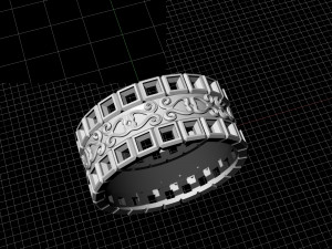 princess stones wedding ring 3D Druckmodell