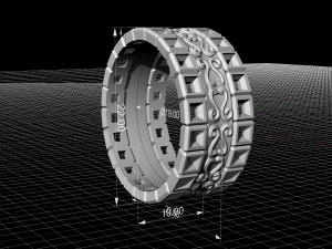 princess stones wedding ring 3D Druckmodell