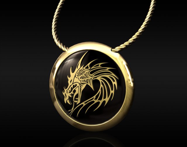dragon pendant for men Modello di stampa 3D .c4d .max .obj .3ds .fbx .stl .blend 