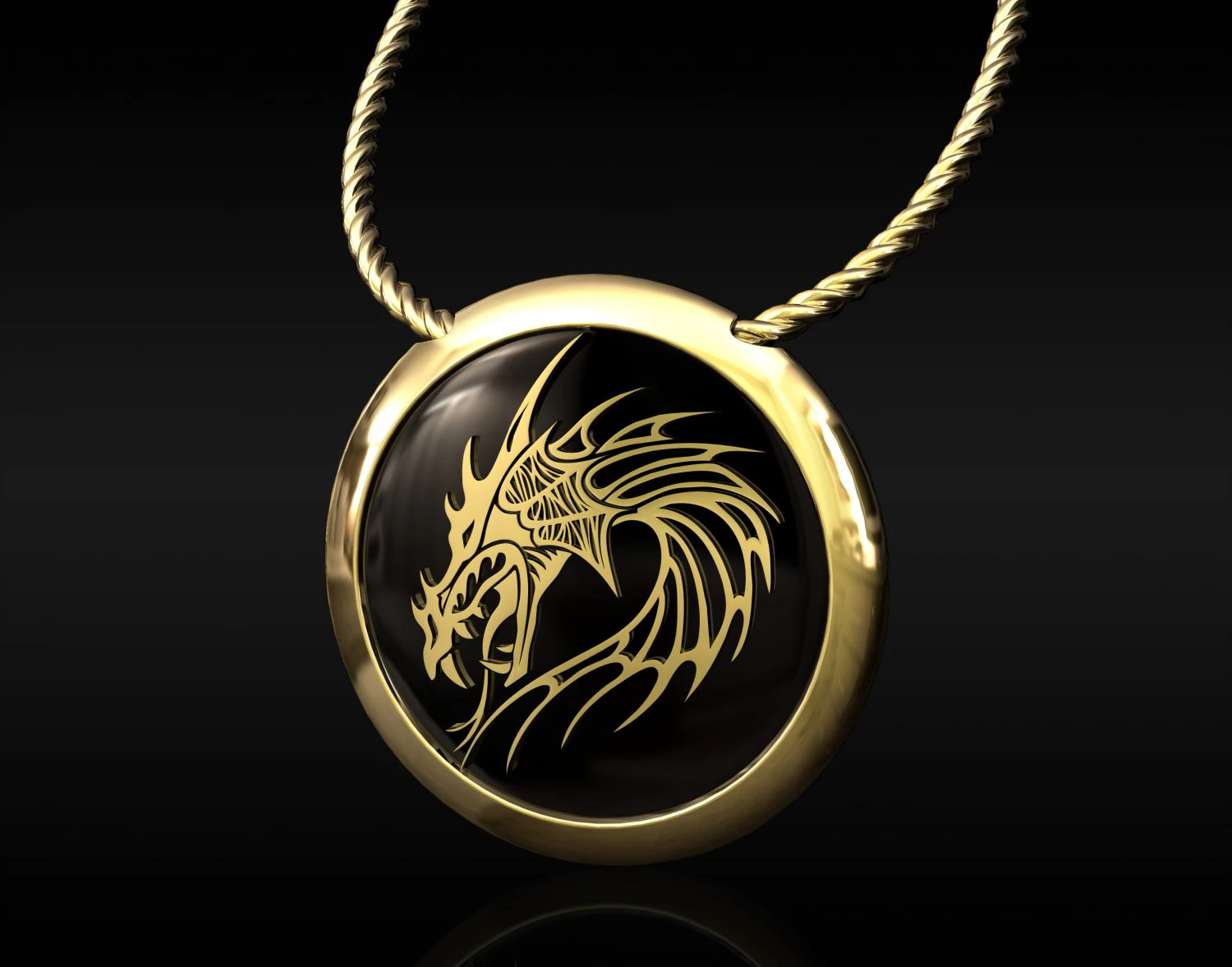 dragon pendant for men 3D Print Model .c4d .max .obj .3ds .fbx .stl .blend 