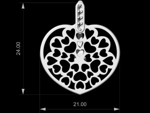 hearts in heart earrings 3D Print Model