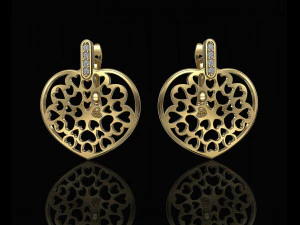 hearts in heart earrings 3D Print Model