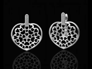 hearts in heart earrings 3D Print Model