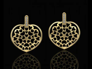 hearts in heart earrings 3D Print Model