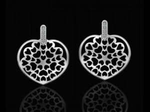 hearts in heart earrings 3D Print Model