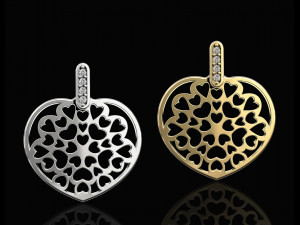 hearts in heart pendant 3D Print Model