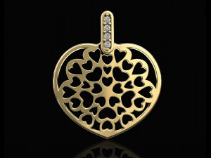 hearts in heart pendant 3D Print Model