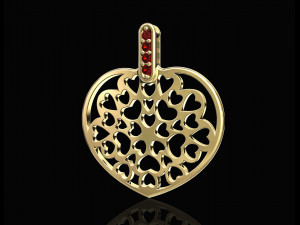hearts in heart pendant 3D Print Model