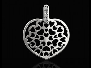hearts in heart pendant 3D Print Model