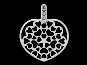 hearts in heart pendant 3D Print Model