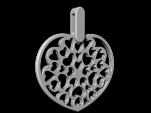 hearts in heart pendant 3D Print Model