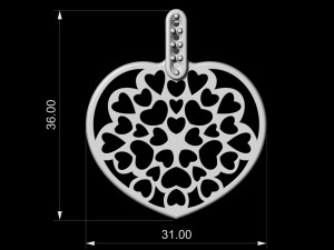 hearts in heart pendant 3D Print Model