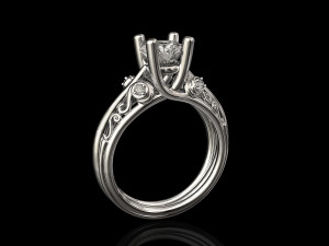 centeral stone ring 3D Print Model