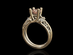 centeral stone ring Modello di stampa 3D