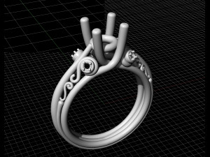 centeral stone ring Modello di stampa 3D