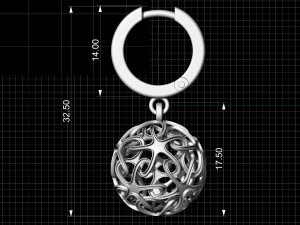 stars ball earrings 3D Print Model