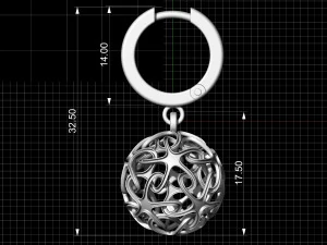 stars ball earrings 3D Print Model