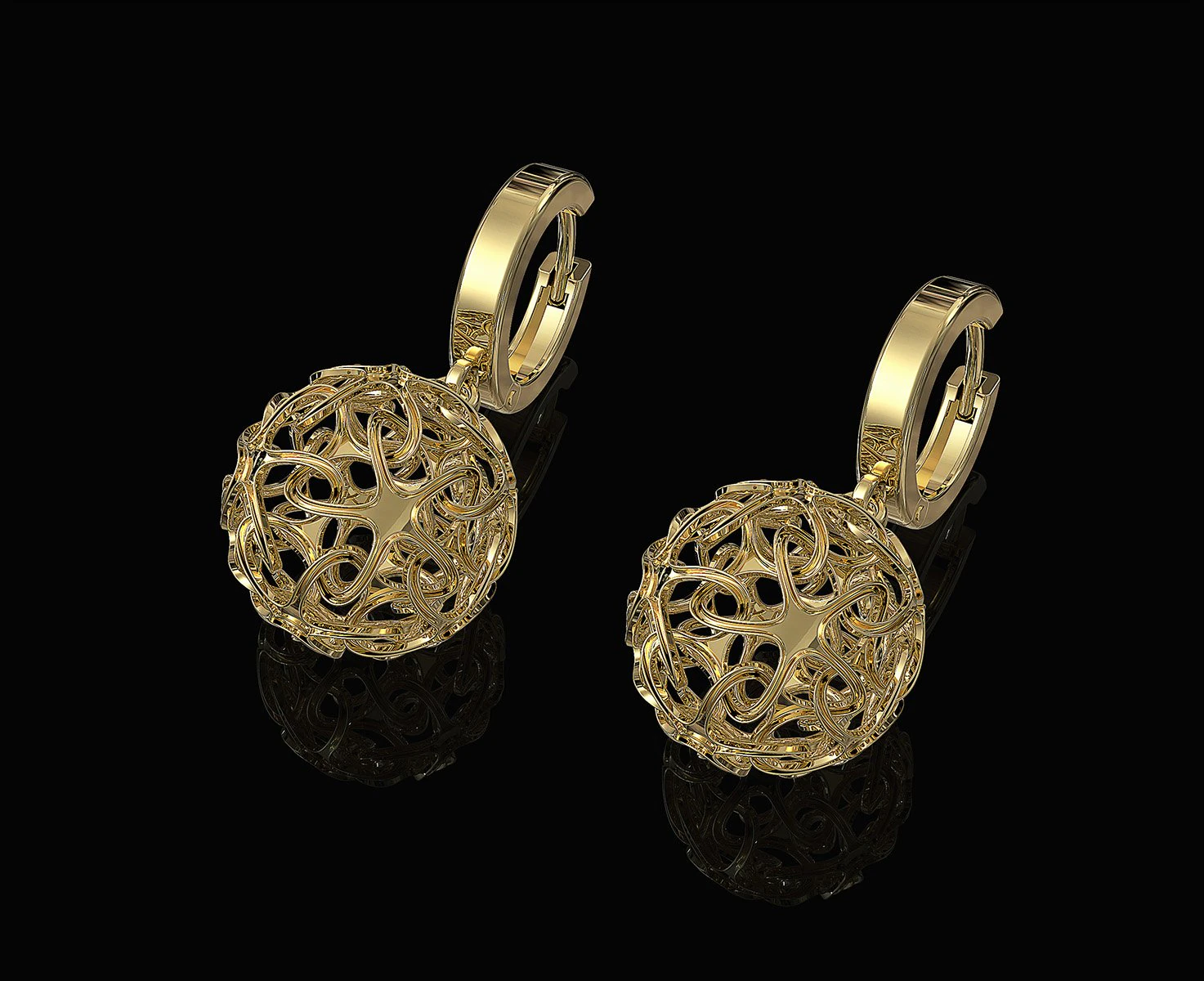 stars ball earrings 3D Print Model .c4d .max .obj .3ds .fbx .stl .blend