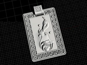 crane and lotus pendant 3D Print Model