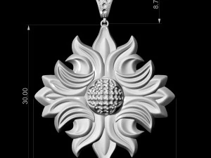 half ball of gems pendant 3D Print Model