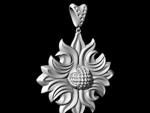 half ball of gems pendant 3D Print Model