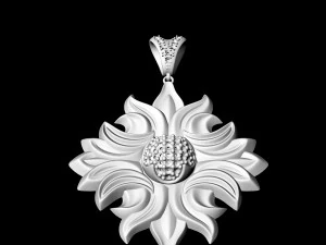 half ball of gems pendant 3D Print Model