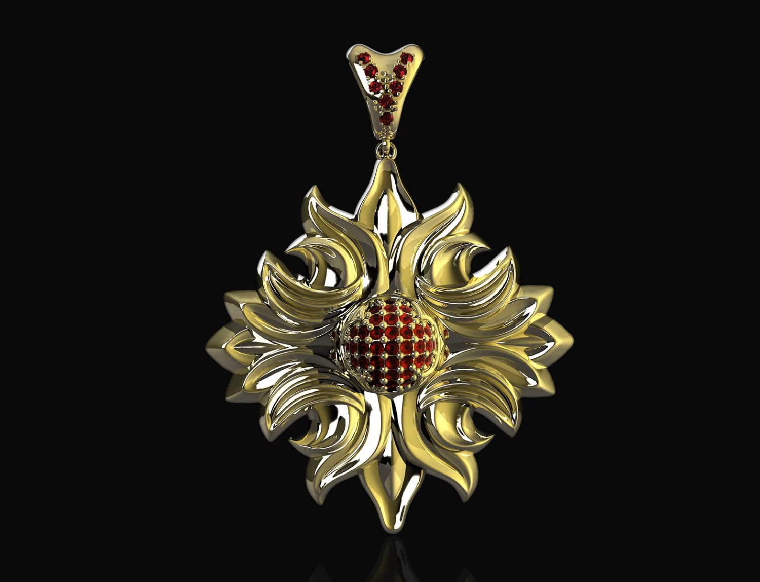 half ball of gems pendant 3D Print Model .c4d .max .obj .3ds .fbx .stl .blend 