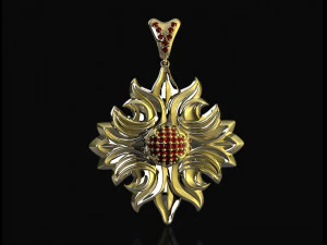 pingente meia bola de pedras preciosas Modelo de Impressão 3D