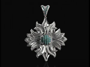 half ball of gems pendant 3D Print Model