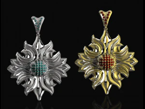 half ball of gems pendant 3D Print Model