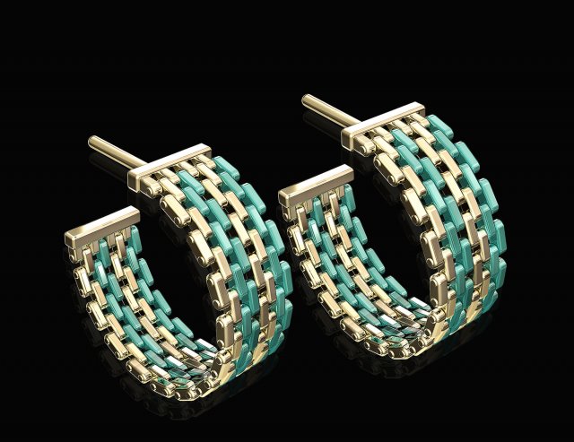 earrings of enamel plated pieces Modelo de impresión 3D .c4d .max .obj .3ds .fbx .stl .blend 