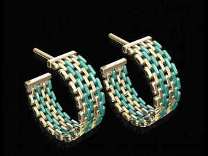 珐琅镀金耳环 3D 打印模型