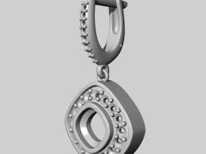 diamond ring and earrings with black chrysoprase gem 3D Print Model
