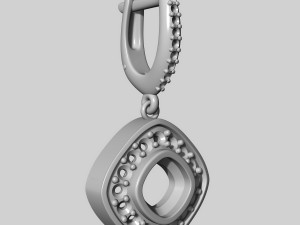 diamond ring and earrings with black chrysoprase gem 3D Print Model