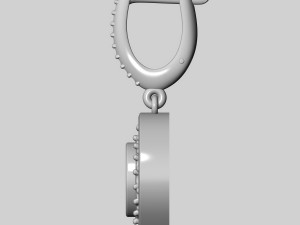 diamond ring and earrings with black chrysoprase gem 3D Print Model