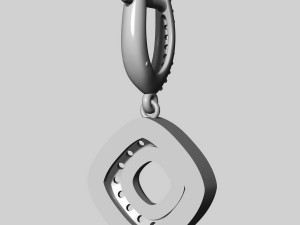 diamond ring and earrings with black chrysoprase gem 3D Print Model