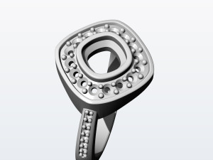diamond ring and earrings with black chrysoprase gem 3D Print Model