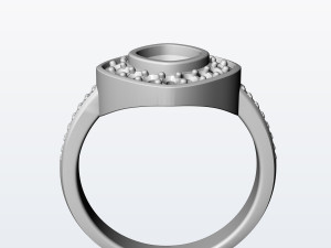diamond ring and earrings with black chrysoprase gem 3D Print Model