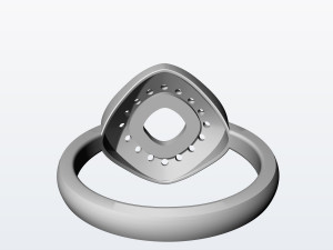 diamond ring and earrings with black chrysoprase gem 3D Print Model