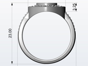 diamond ring and earrings with black chrysoprase gem 3D Print Model