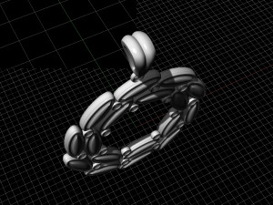 simple round pendant with gems 3D Print Model