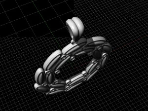 simple round pendant with gems 3D Print Model