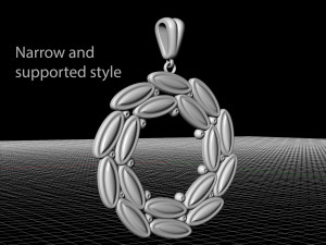 simple round pendant with gems 3D Print Model