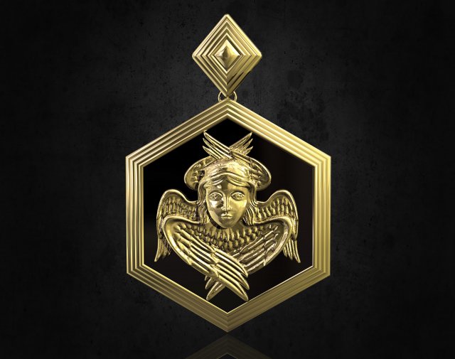 angel pendant 3D Print Model .c4d .max .obj .3ds .fbx .stl .blend 