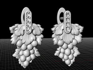 grape earrings Model do druku 3D