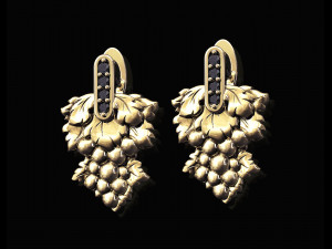 grape earrings Model do druku 3D