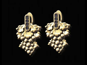grape earrings 3D Print Model