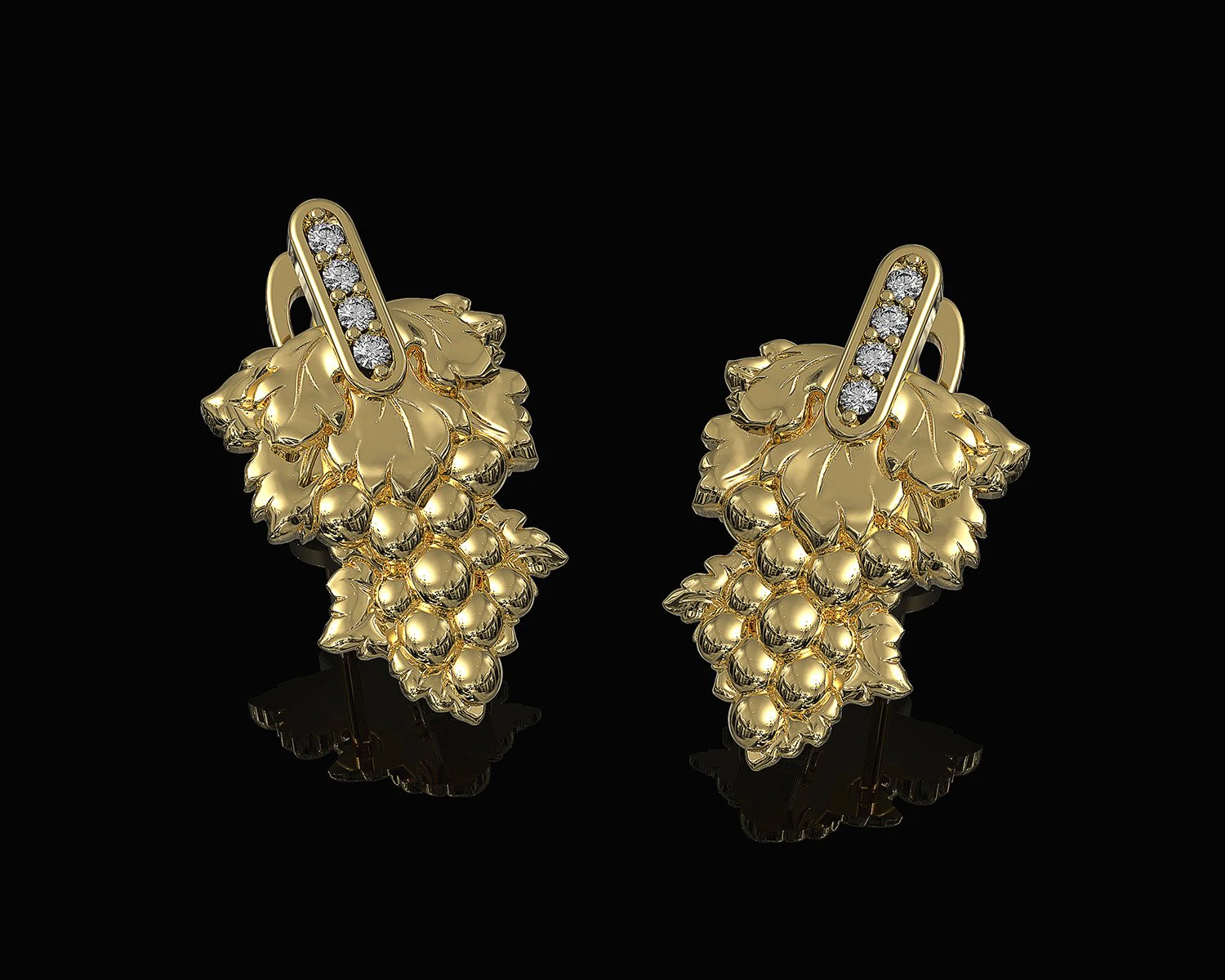 grape earrings 3D Print Model .c4d .max .obj .3ds .fbx .stl .blend 