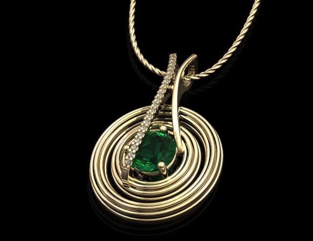bail across circular pendant 3Dプリントモデル .c4d .max .obj .3ds .fbx .stl .blend 
