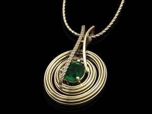 bail across circular pendant 3D Print Model